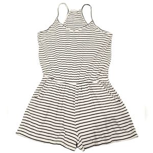 Double Zero brand black and white stripe jumper bodysuit romper
